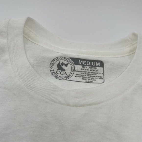 Coastal Conservation Assn CCA Men's Short Sleeve T-Shirt Logo Tee White Size M - Picture 4 of 4
